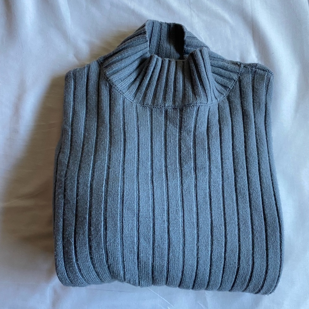 Blue turtleneck